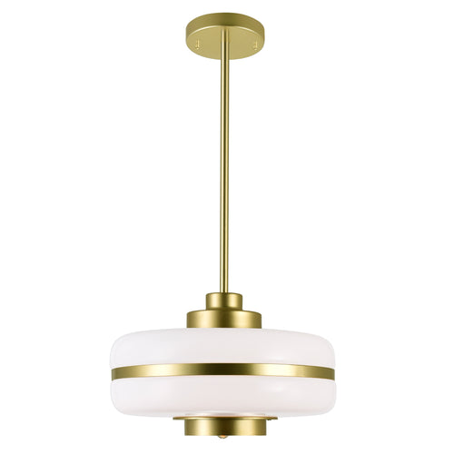 1 Light Down Pendant with Pearl Gold Finish