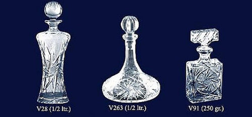 Set of 3 Lead Crystal Decanters
