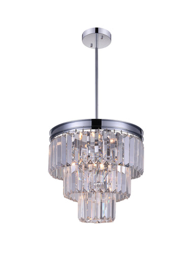 8 Light Down Mini Chandelier with Chrome finish