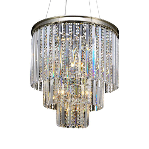 14-Light Chrome Chandelier With Clear Crystal Accents