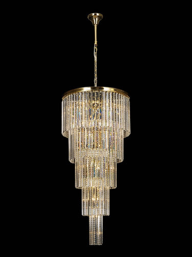 46-Light Gold Chandelier With Clear Crystals