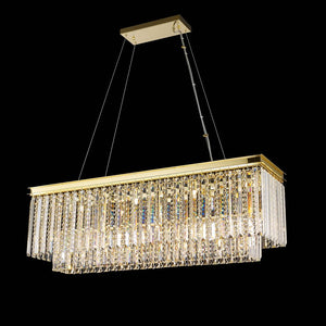 25-Light Gold Chandelier With Clear Crystals