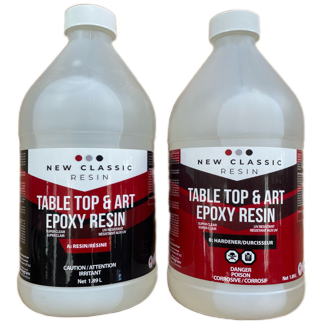 EPOXY RESIN for ART, CRAFT & TABLE TOPS. SUPER CLEAR 1 GAL KIT - FREE EXPRESS SHIPPING