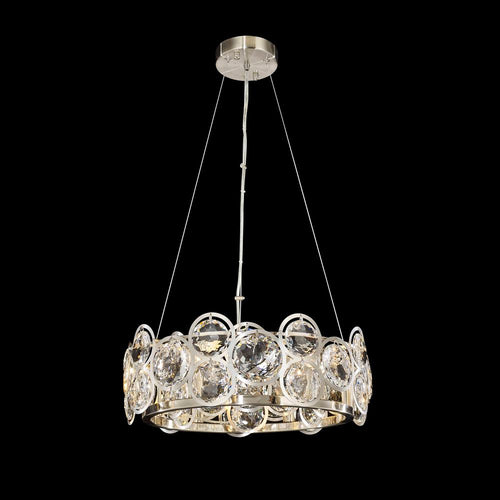 5-Light Satin Nickel Chandelier With Clear Glass Balls