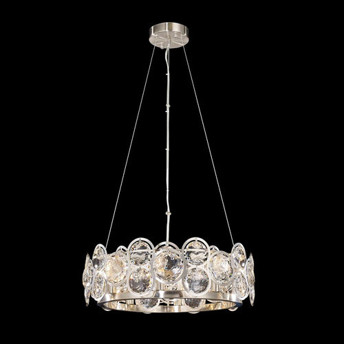 8-Light Satin Nickel Chandelier With Clear Glass Balls