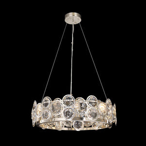 9-Light Satin Nickel Chandelier With Clear Glass Balls