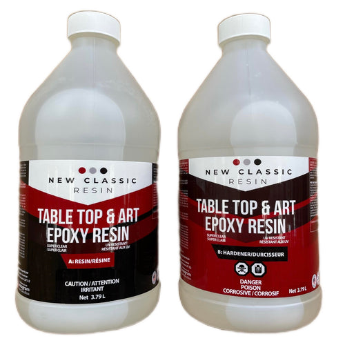 EPOXY RESIN for ART, CRAFT & TABLE TOPS. SUPER CLEAR 2 GAL KIT - FREE EXPRESS SHIPPING