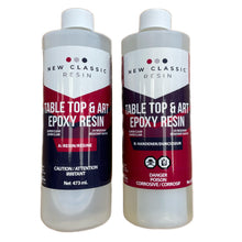 Load image into Gallery viewer, EPOXY RESIN for ART, CRAFT &amp; TABLE TOPS. SUPER CLEAR 32 Oz kit NEW CLASSIC RESIN