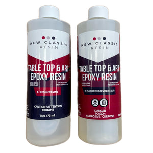 EPOXY RESIN for ART, CRAFT & TABLE TOPS. SUPER CLEAR 32 Oz kit NEW CLASSIC RESIN