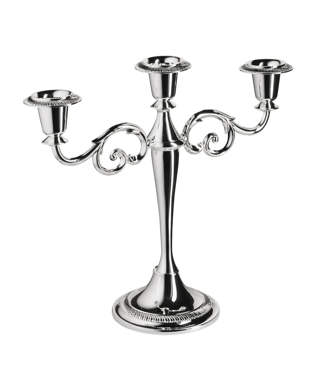 3 Light Rose Candelabra-Baroque Arm