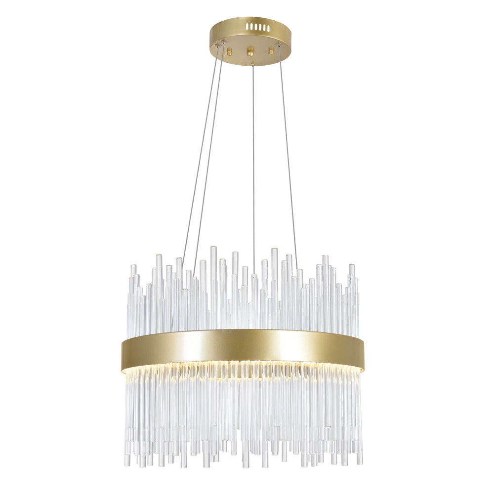LED Chandelier with Medallion Gold Finish