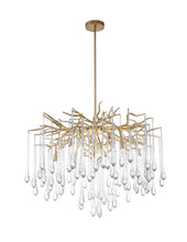Load image into Gallery viewer, 6 Light Chandelier with Gold Leaf Finish