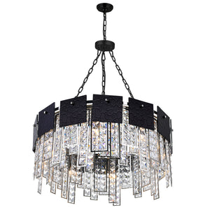 8 Light Down Chandelier with Polished Nickel Finish