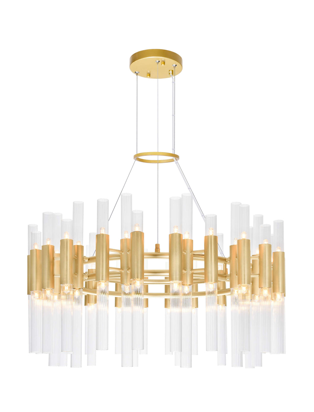 72 Light Chandelier with Satin Gold Finish