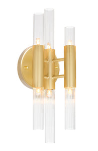 6 Light Sconce with Satin Gold Finish