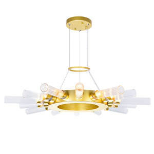 14 Light Chandelier with Satin Gold finish