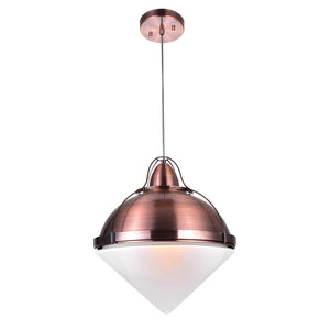 1 Light Down Pendant with Copper Finish