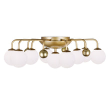 Load image into Gallery viewer, 9 Light Flush Mount with Sun Gold Finish