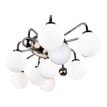 Load image into Gallery viewer, 9 Light Flush Mount with Polished Nickel Finish