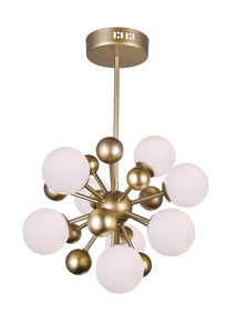 8 Light Chandelier with Sun Gold Finish