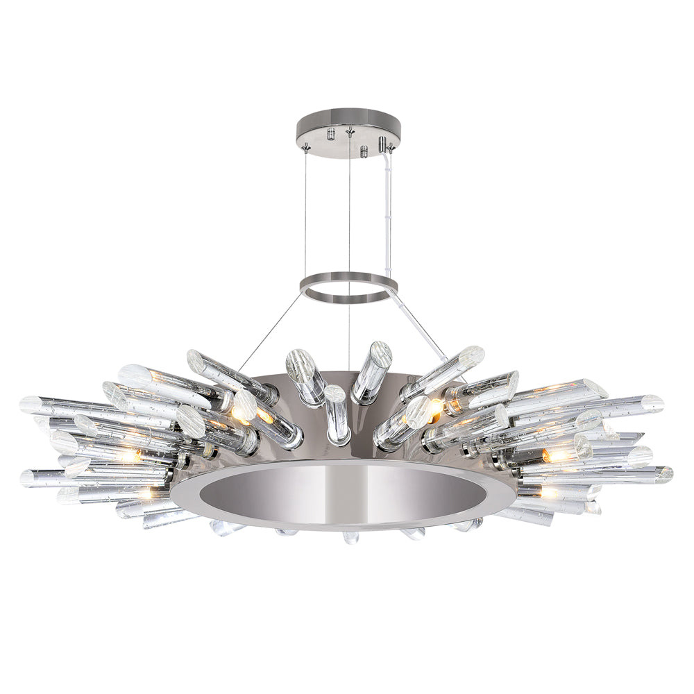 8 Light Chandelier with Polished Nickle finish