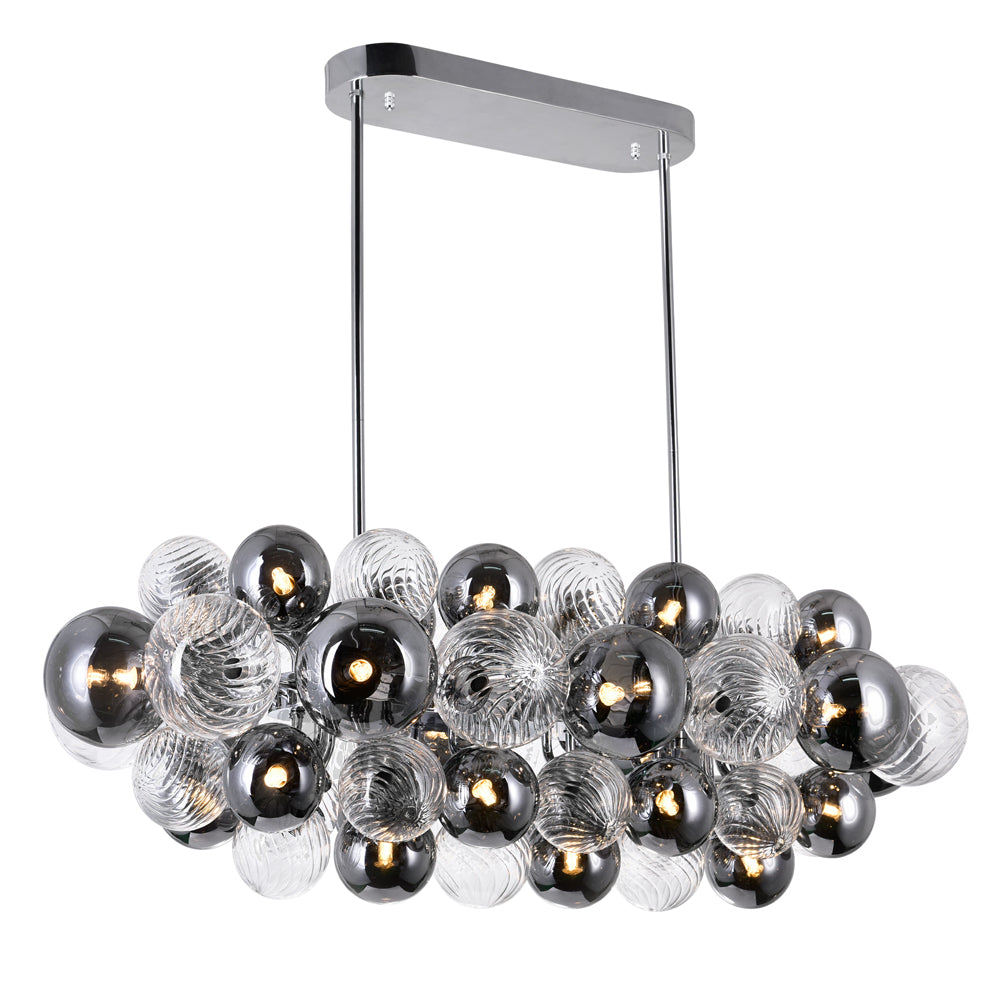 27 Light Island/Pool Table Chandelier with Chrome Finish