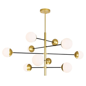 10 Light Chandelier with Medallion Gold Finish