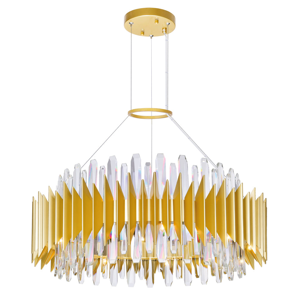 18 Light Chandelier with Satin Gold finish