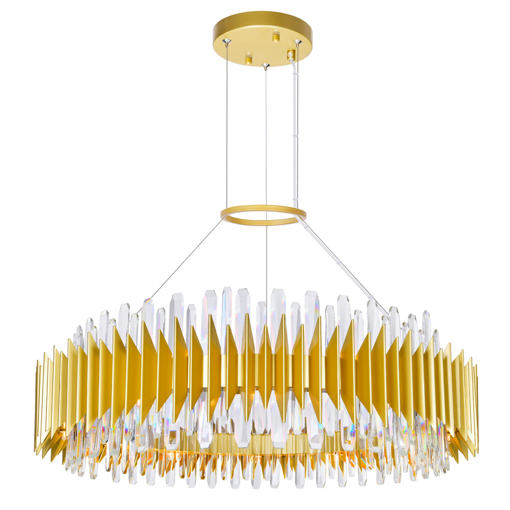 24 Light Chandelier with Satin Gold finish