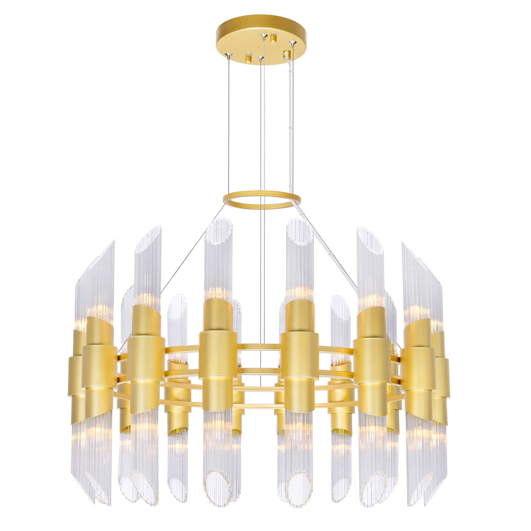 32 Light Chandelier with Satin Gold finish