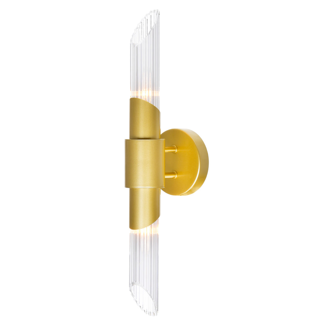 2 Light Wall Sconce with Satin Gold finish