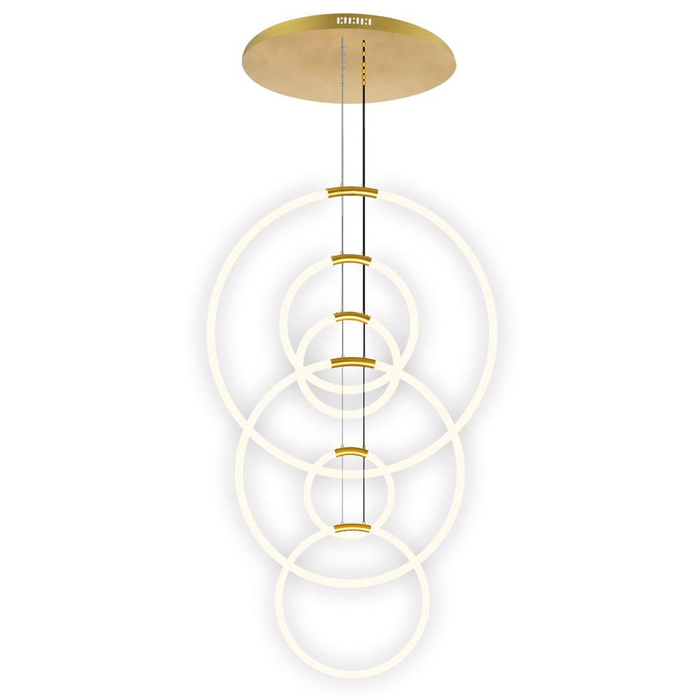 6 Light LED Chandelier with Satin Gold finish