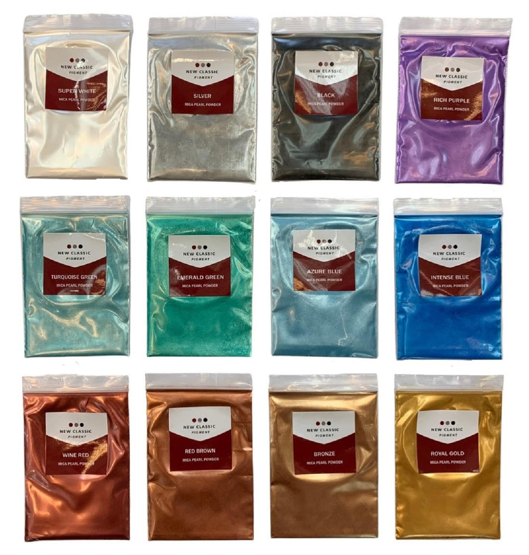 Mica Powder 12 Color Set for Epoxy Resin