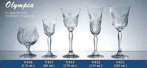 Set of 5 Lead Crystal Stemware