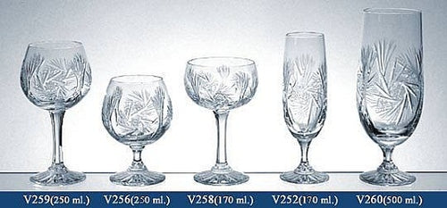 Set of 5 Lead Crystal Stemware
