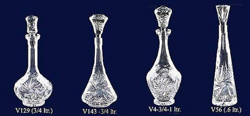 Set of 4 Lead Crystal Decanters