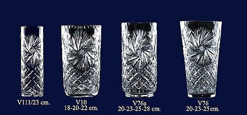 Set of 4 Lead Crystal Vases