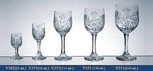 Set of 5 Lead Crystal Stemware