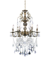 Load image into Gallery viewer, 6 Light Up Chandelier with Antique Brass finish