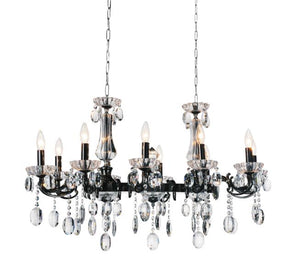 10 Light Up Chandelier with Black finish
