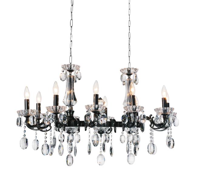 10 Light Up Chandelier with Black finish
