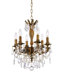 6 Light Up Chandelier with French Gold finish