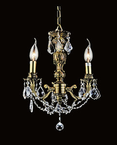 3 Light Up Chandelier with French Gold finish