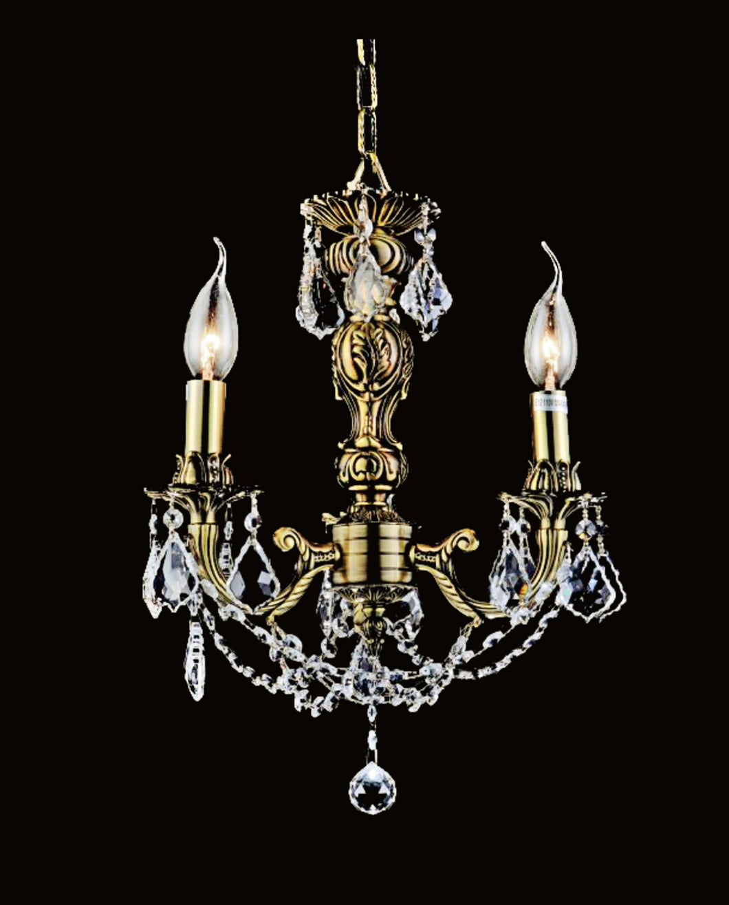 3 Light Up Chandelier with French Gold finish