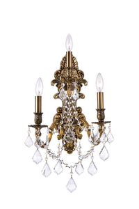 3 Light Wall Sconce with French Gold finish