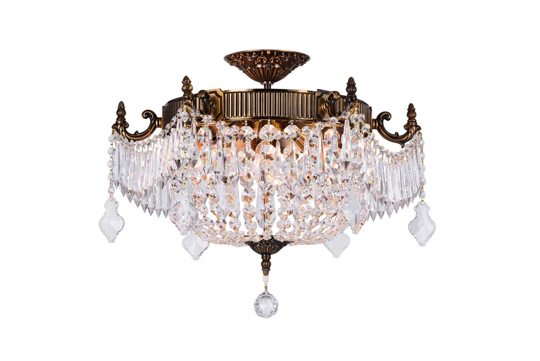 6 Light Bowl Flush Mount with French Gold finish