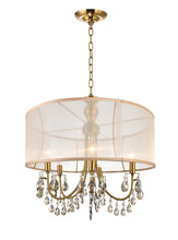 Load image into Gallery viewer, 5 Light Drum Shade Chandelier with French Gold finish