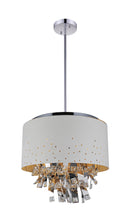 Load image into Gallery viewer, 6 Light Drum Shade Chandelier with White finish