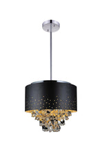 Load image into Gallery viewer, 6 Light Drum Shade Chandelier with Black finish