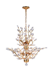 9 Light  Chandelier with Gold finish